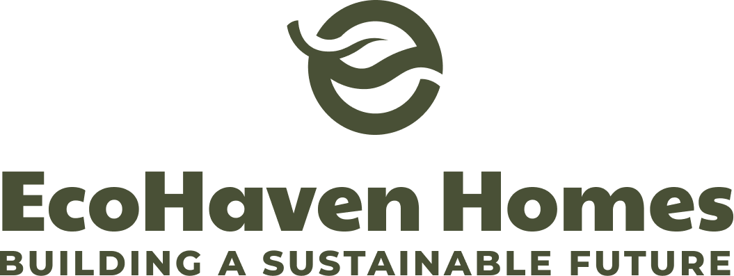 EcoHaven Homes home-building logo design